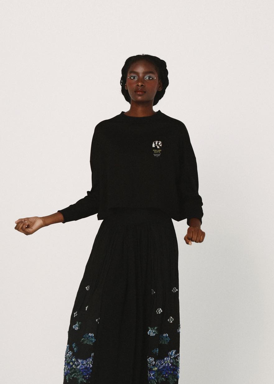 BEDSIDEDRAMA / OMNIDANCE Wide L/S Tee - BLACK