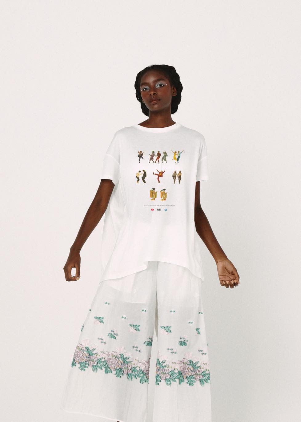 BEDSIDEDRAMA / OMNIDANCE Flare T-Shirt - WHITE