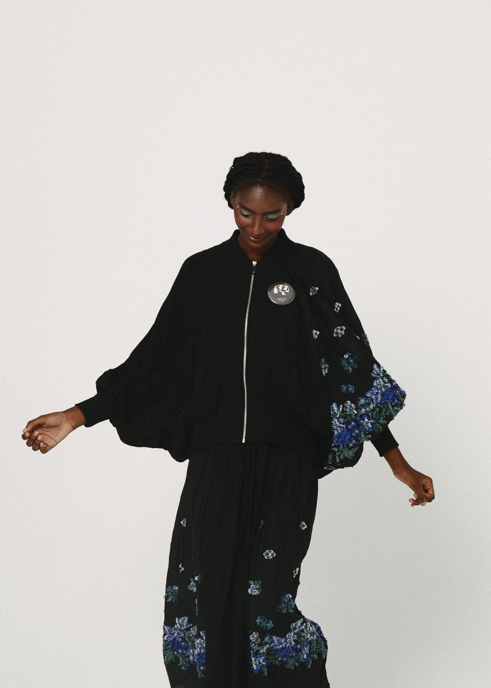 BEDSIDEDRAMA / Mosaic Garden Blouson - BLACK
