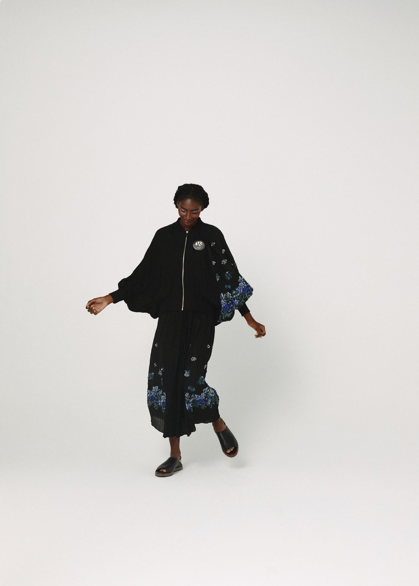 BEDSIDEDRAMA / Mosaic Garden Blouson - BLACK