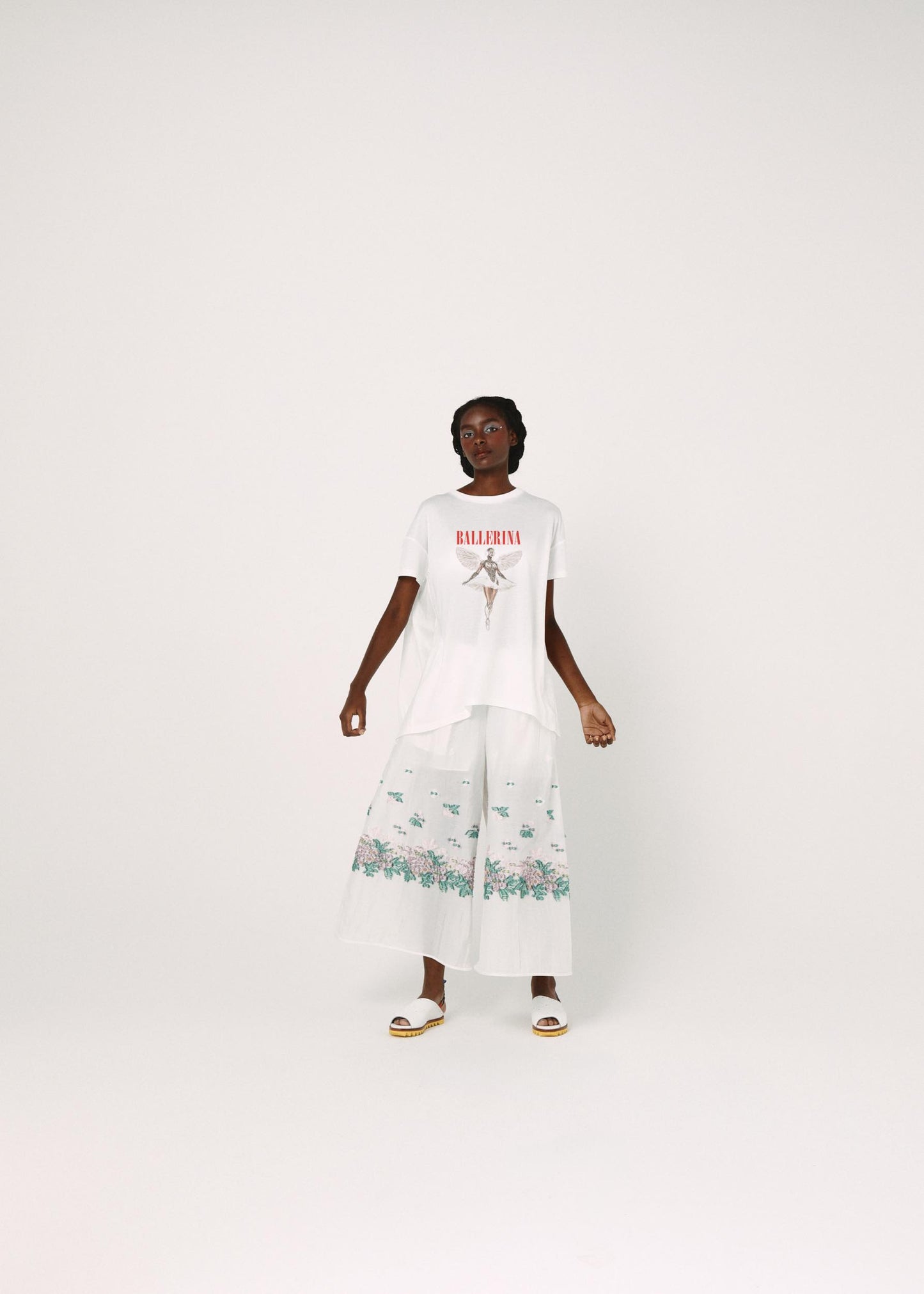 BEDSIDEDRAMA / Mosaic Garden Pants - WHITE