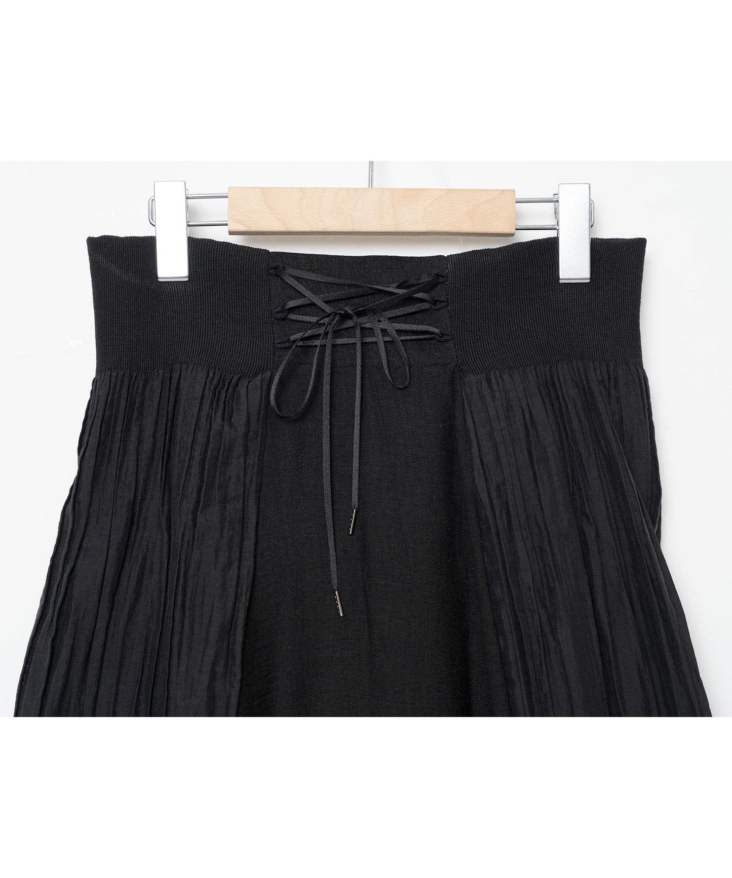 BEDSIDEDRAMA / Mosaic Garden Lace-Up Skirt - BLACK
