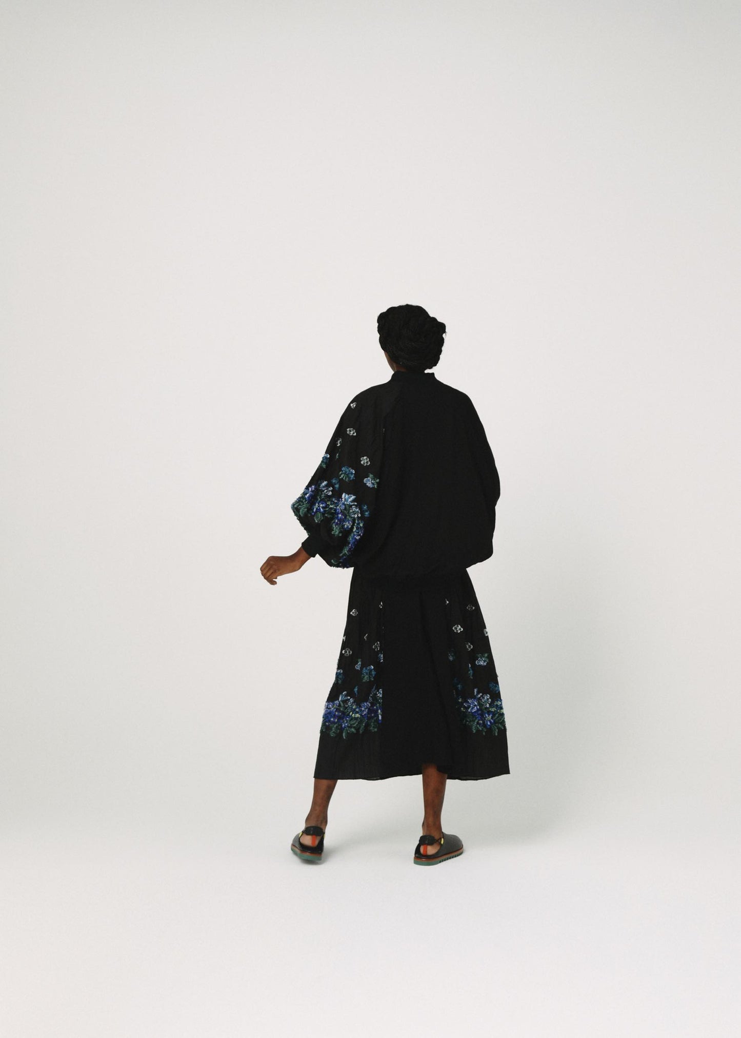 BEDSIDEDRAMA / Mosaic Garden Lace-Up Skirt - BLACK