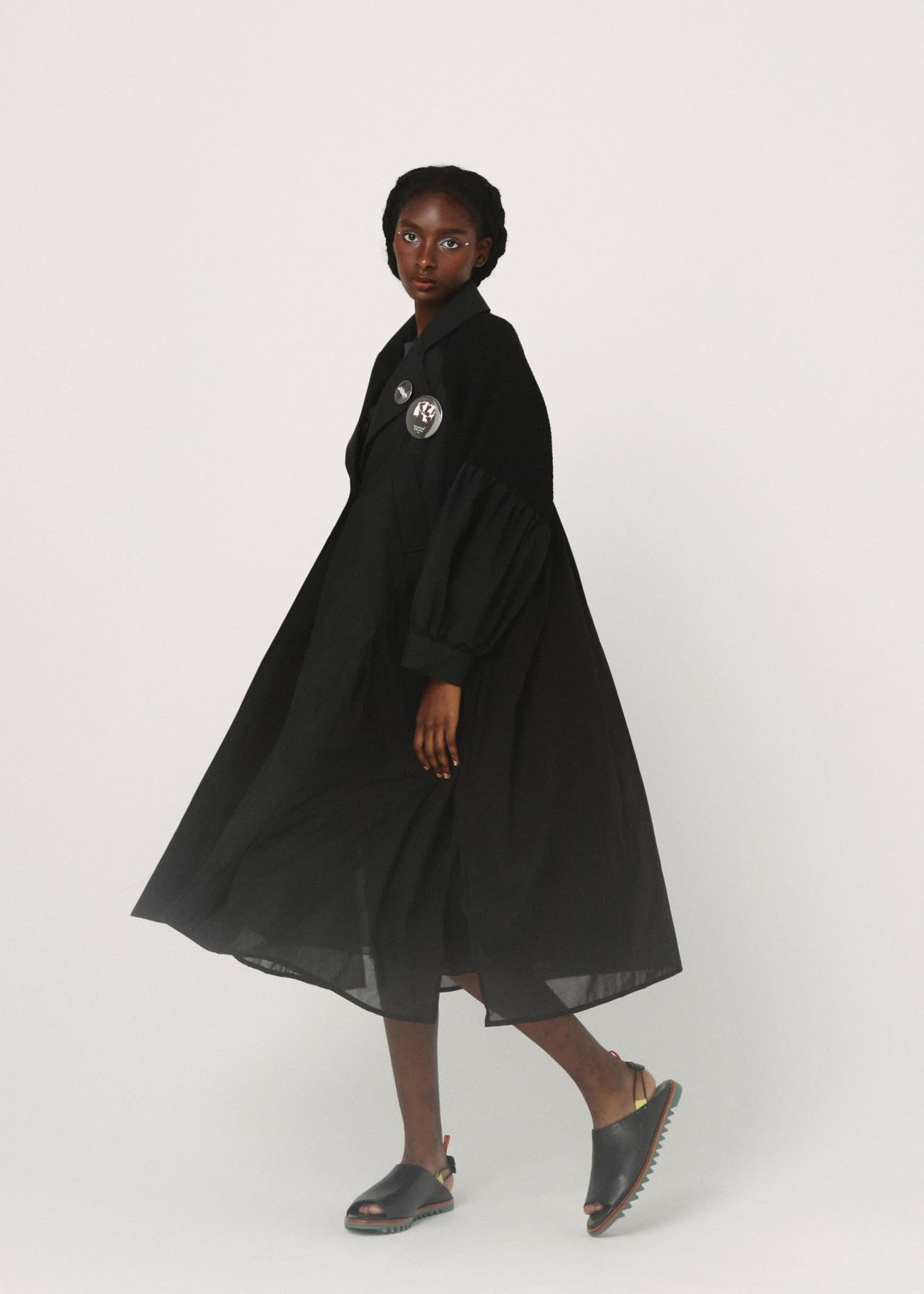 BEDSIDEDRAMA / Mixed Tutu Coat - BLACK