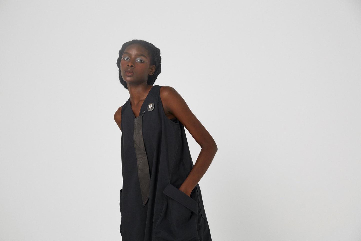 BEDSIDEDRAMA / Mixed Military Dress - BLACK