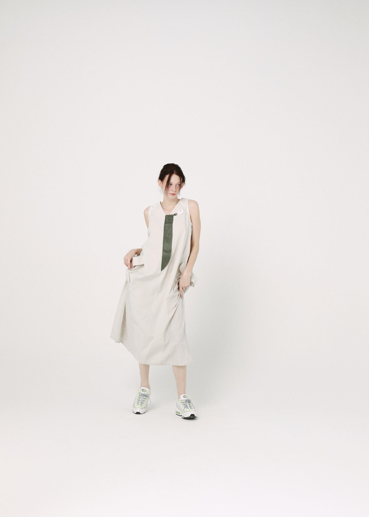 BEDSIDEDRAMA / Mixed Military Dress - NATURAL