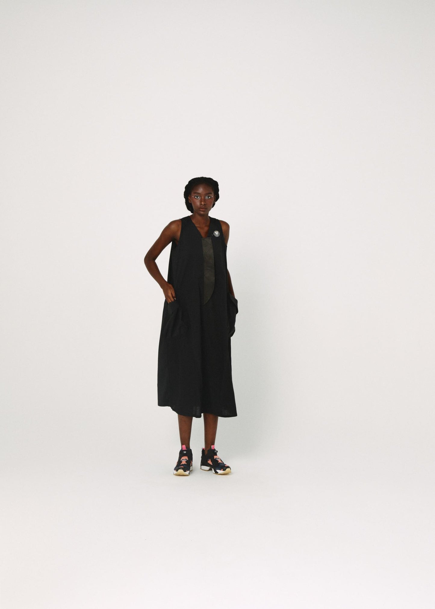 BEDSIDEDRAMA / Mixed Military Dress - BLACK