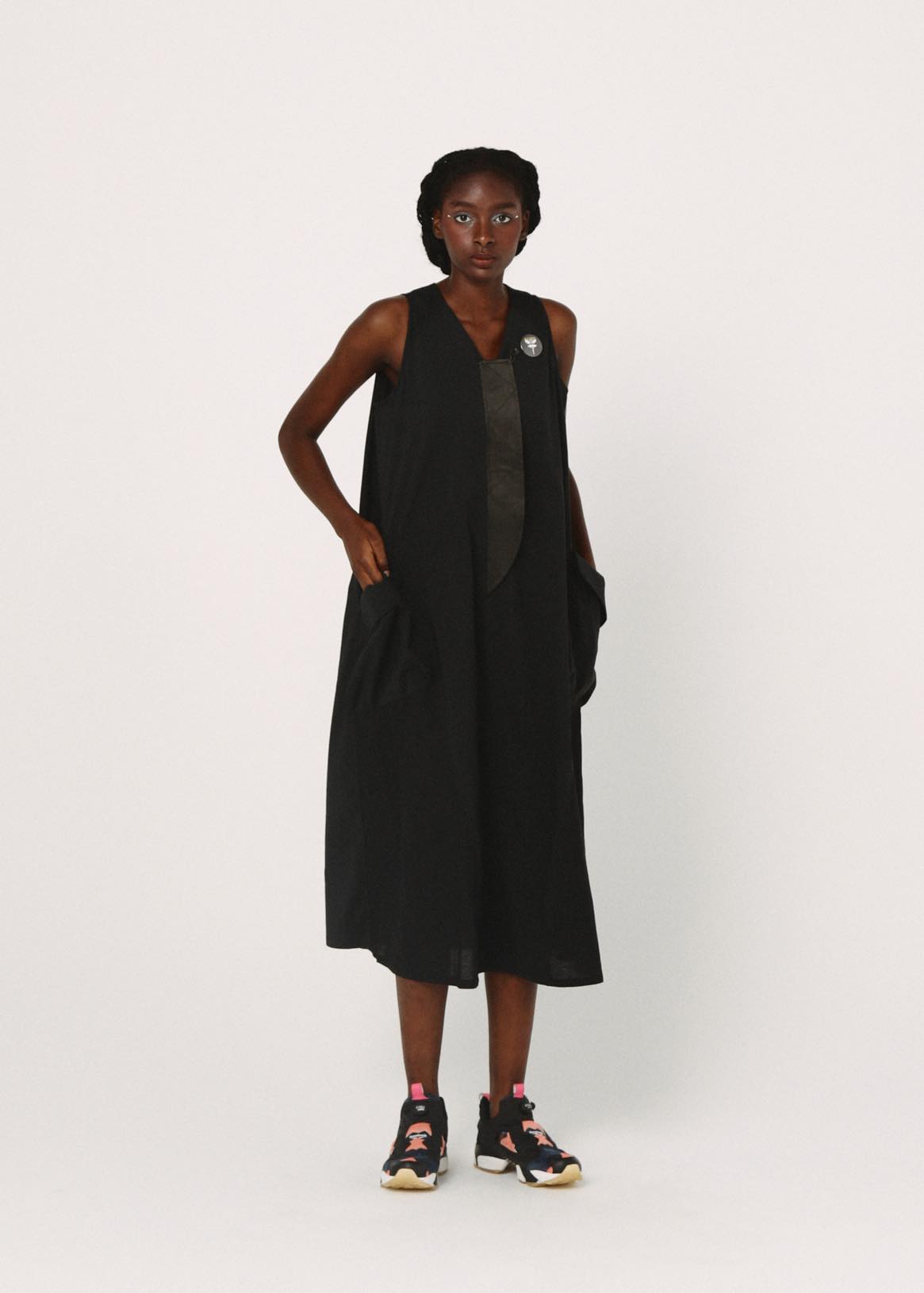 BEDSIDEDRAMA / Mixed Military Dress - BLACK