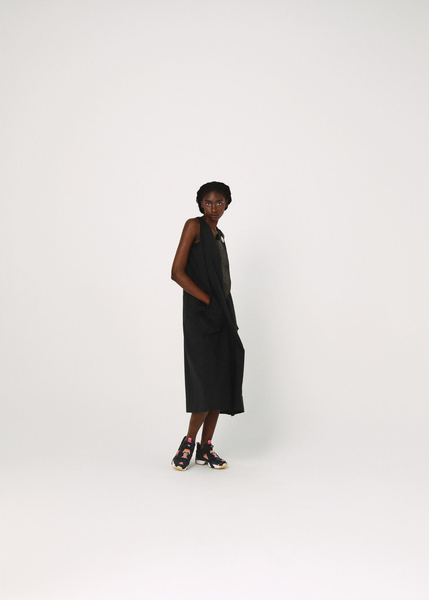BEDSIDEDRAMA / Mixed Military Dress - BLACK