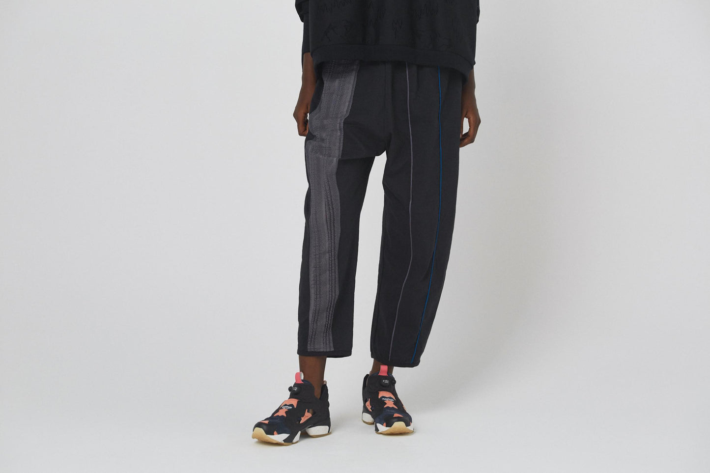 BEDSIDEDRAMA / Mixed Frill Pants - BLACK