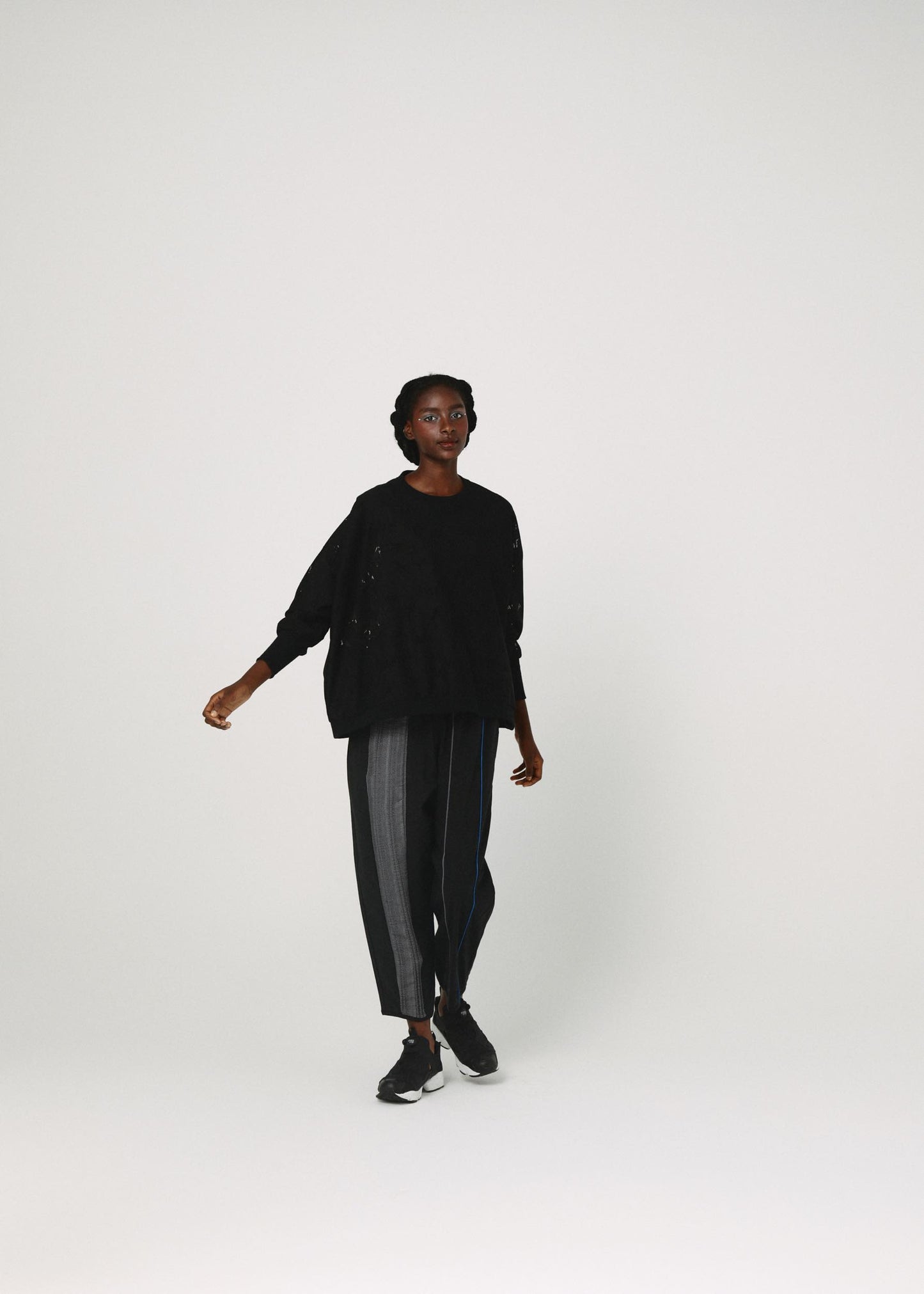BEDSIDEDRAMA / Mixed Frill Pants - BLACK