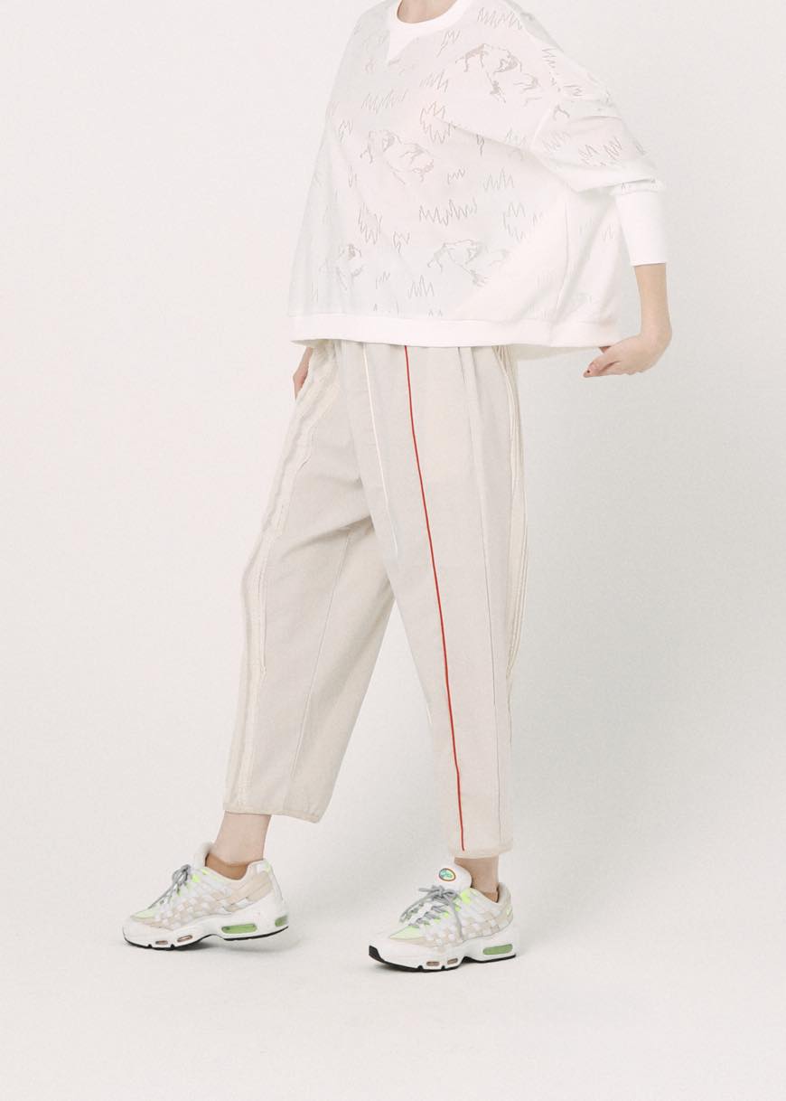 BEDSIDEDRAMA / Mixed Frill Pants - NATURAL