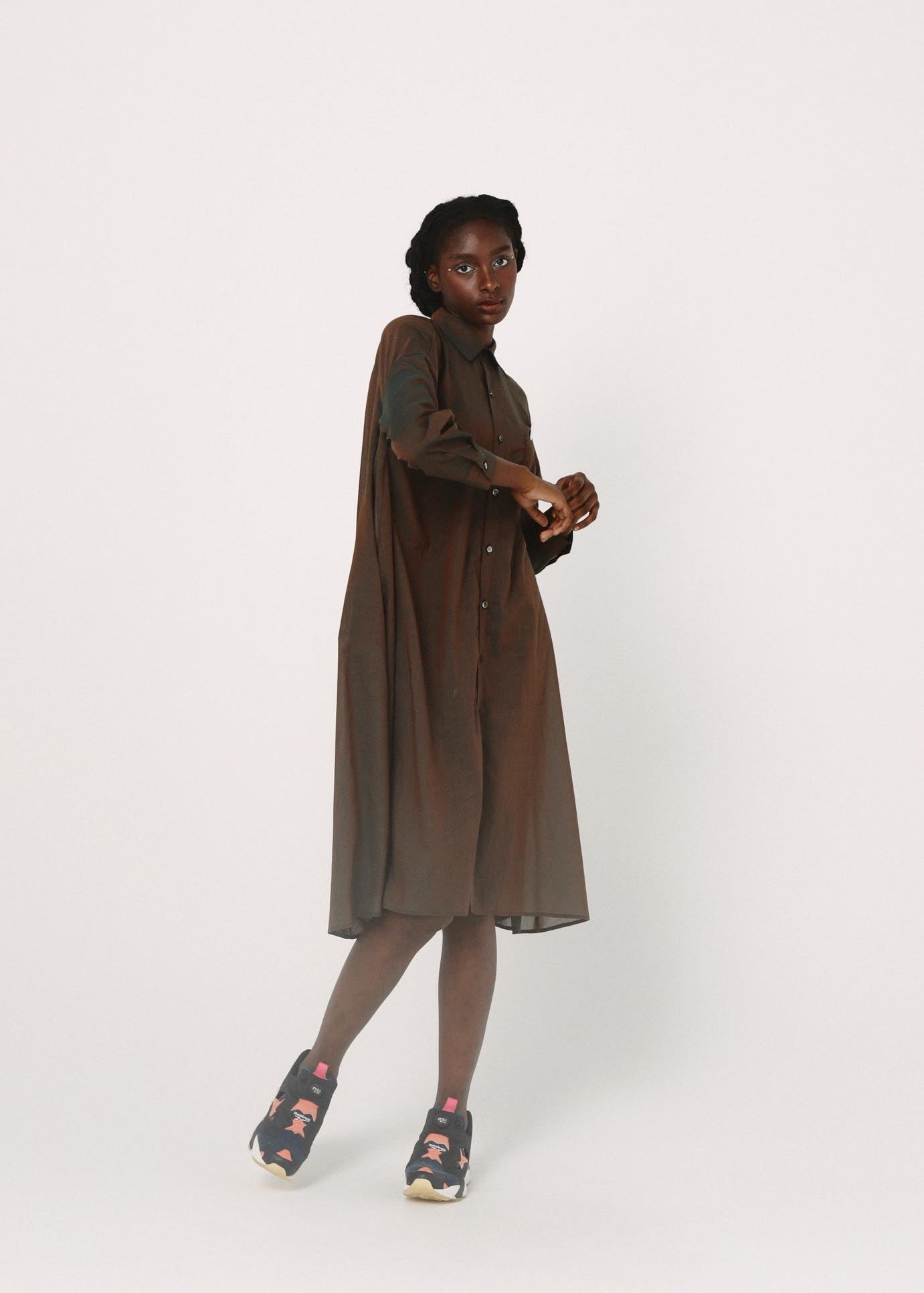BEDSIDEDRAMA / Mirage Maxi Shirt - BROWN