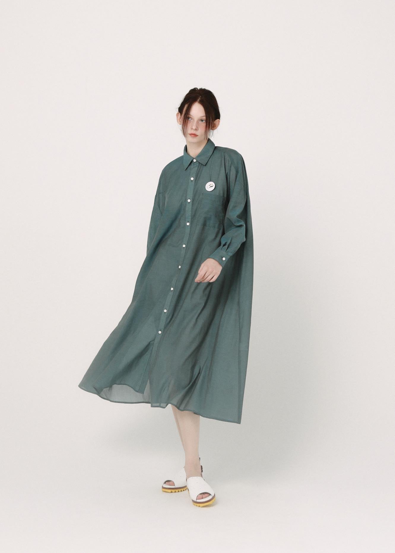 BEDSIDEDRAMA / Mirage Maxi Shirt - GREEN
