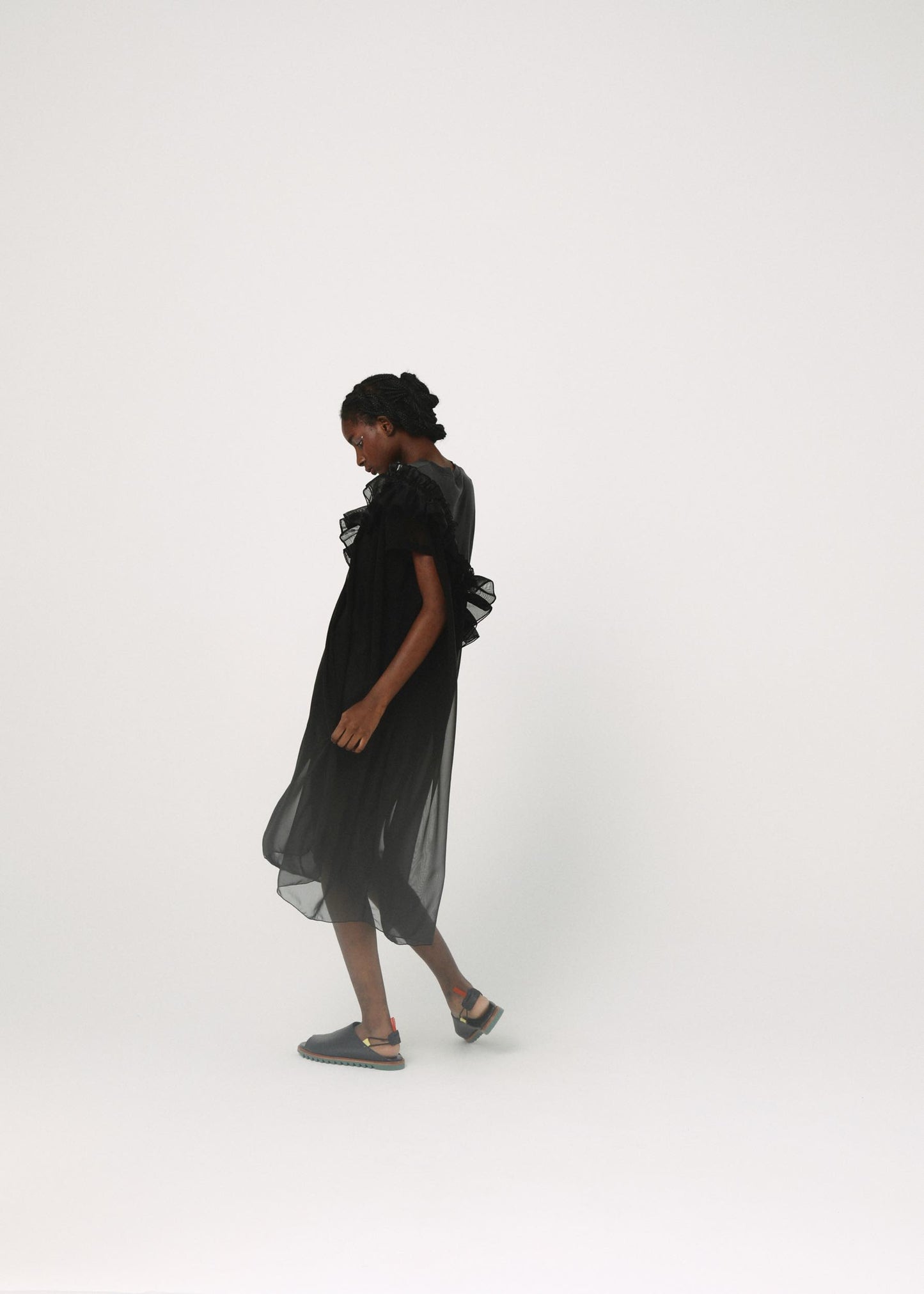 BEDSIDEDRAMA / Tutu Frill Tee Dress - BLACK