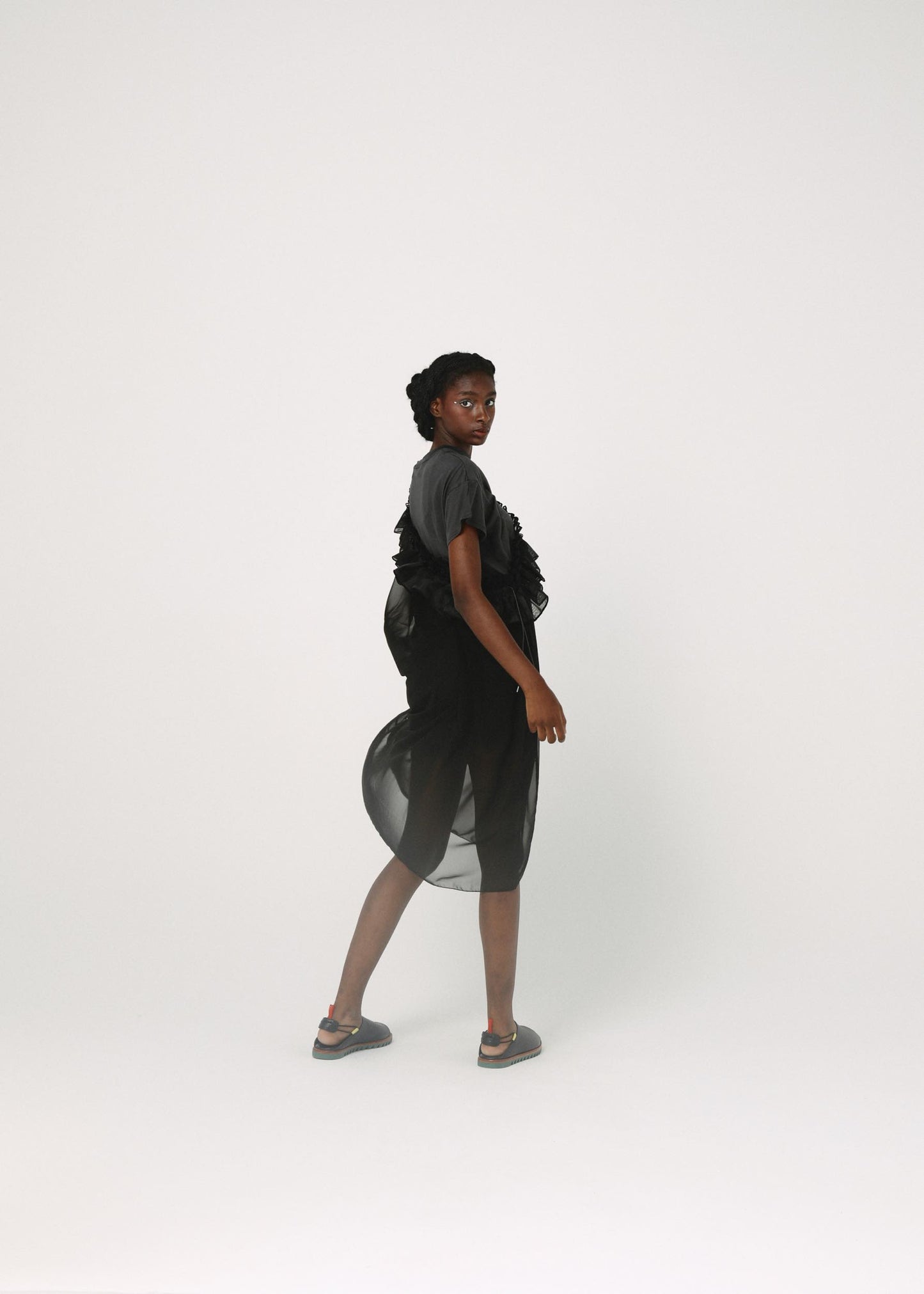 BEDSIDEDRAMA / Tutu Frill Tee Dress - BLACK