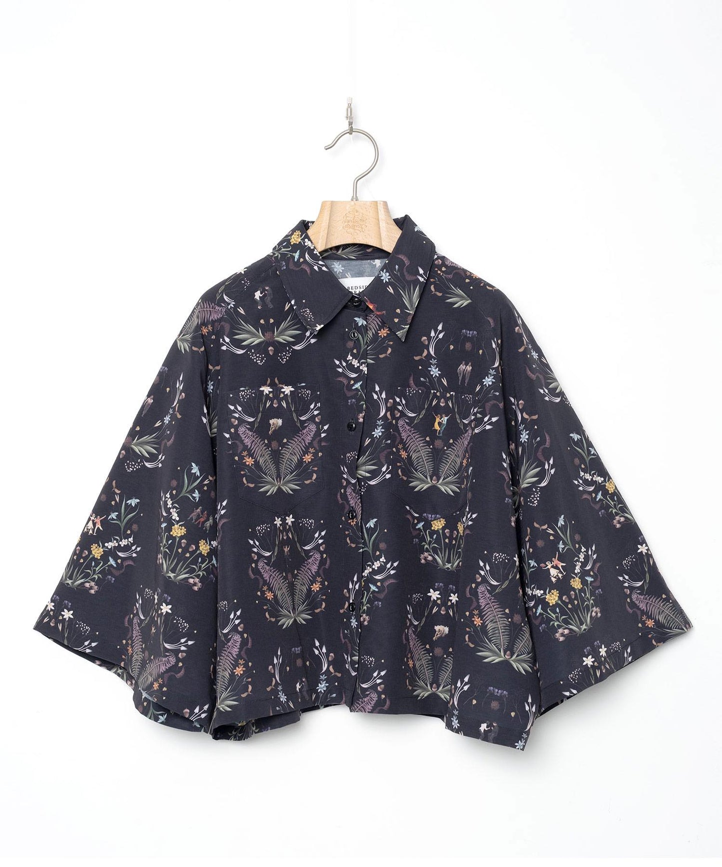 BEDSIDEDRAMA / Dance In The Garden Cape Shirt - BLACK