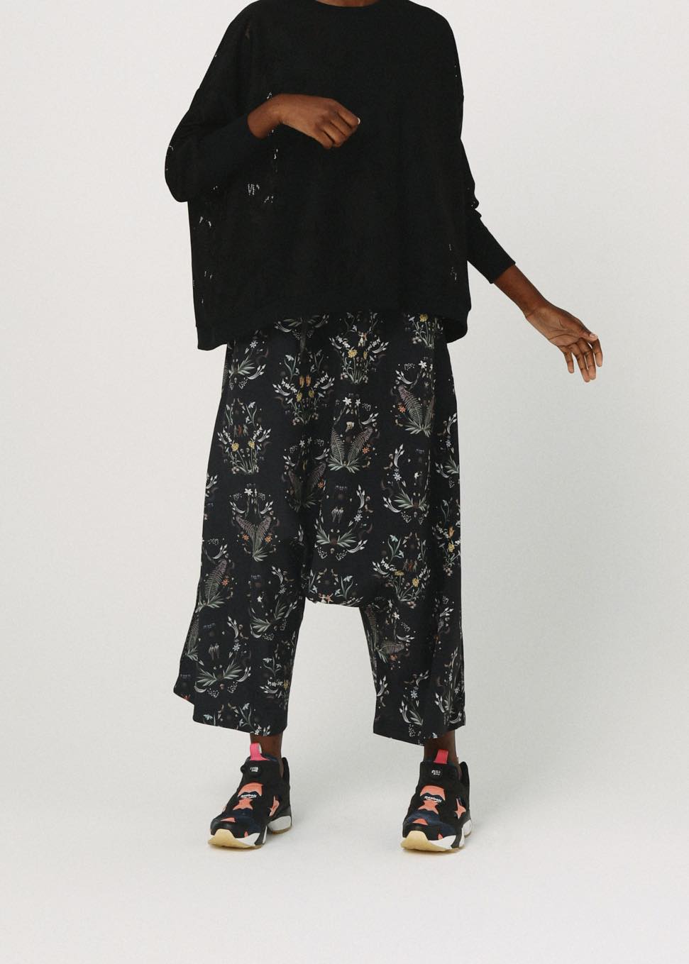 BEDSIDEDRAMA / Dance In The Garden Wide Pants - BLACK
