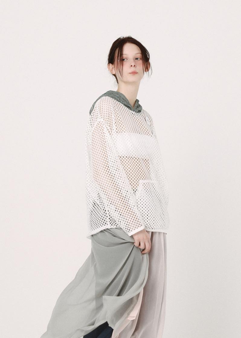 BEDSIDEDRAMA / Ultra Mesh Hoodie - WHITE
