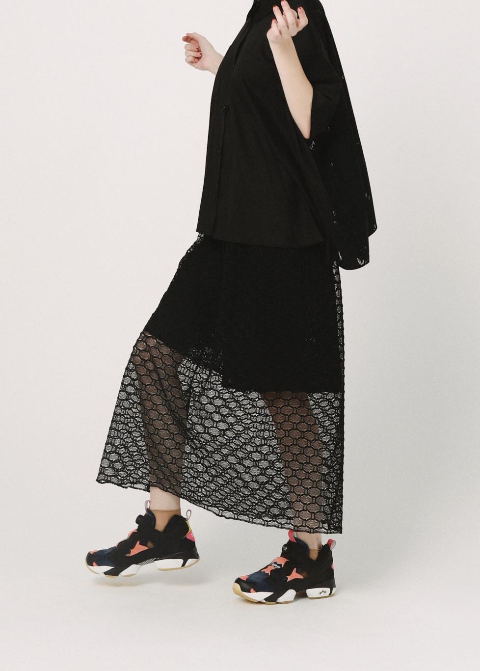 BEDSIDEDRAMA / Ultra Mesh Skirt - BLACK