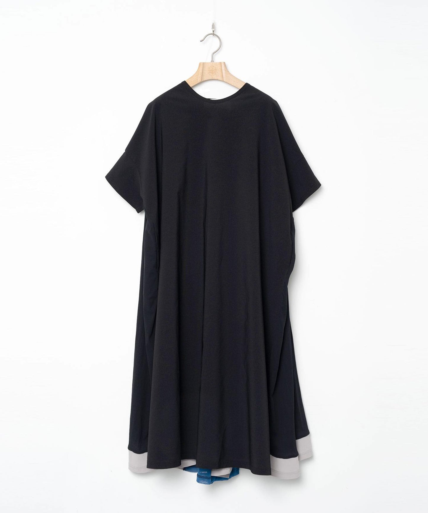 BEDSIDEDRAMA / Draped Maxi Tee Dress - BLACK