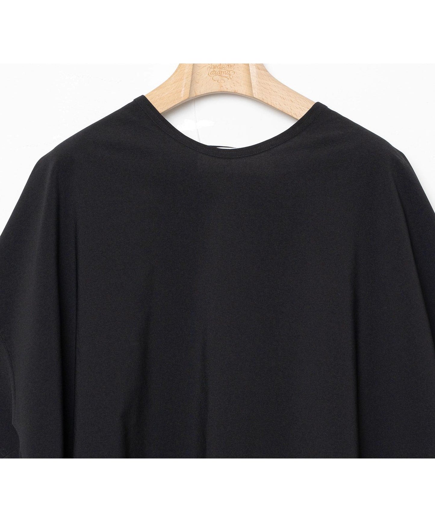BEDSIDEDRAMA / Draped Maxi Tee Dress - BLACK