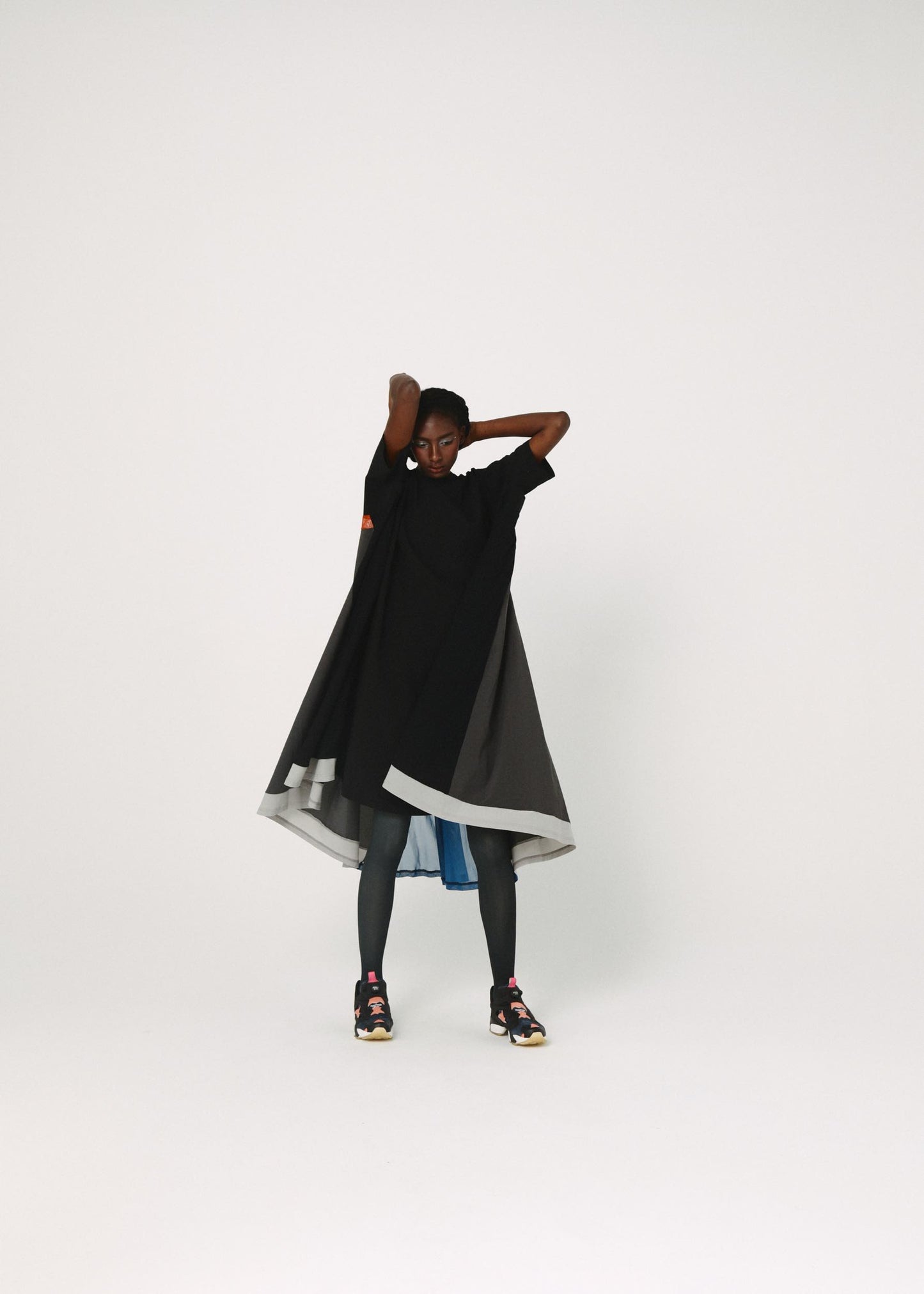 BEDSIDEDRAMA / Draped Maxi Tee Dress - BLACK