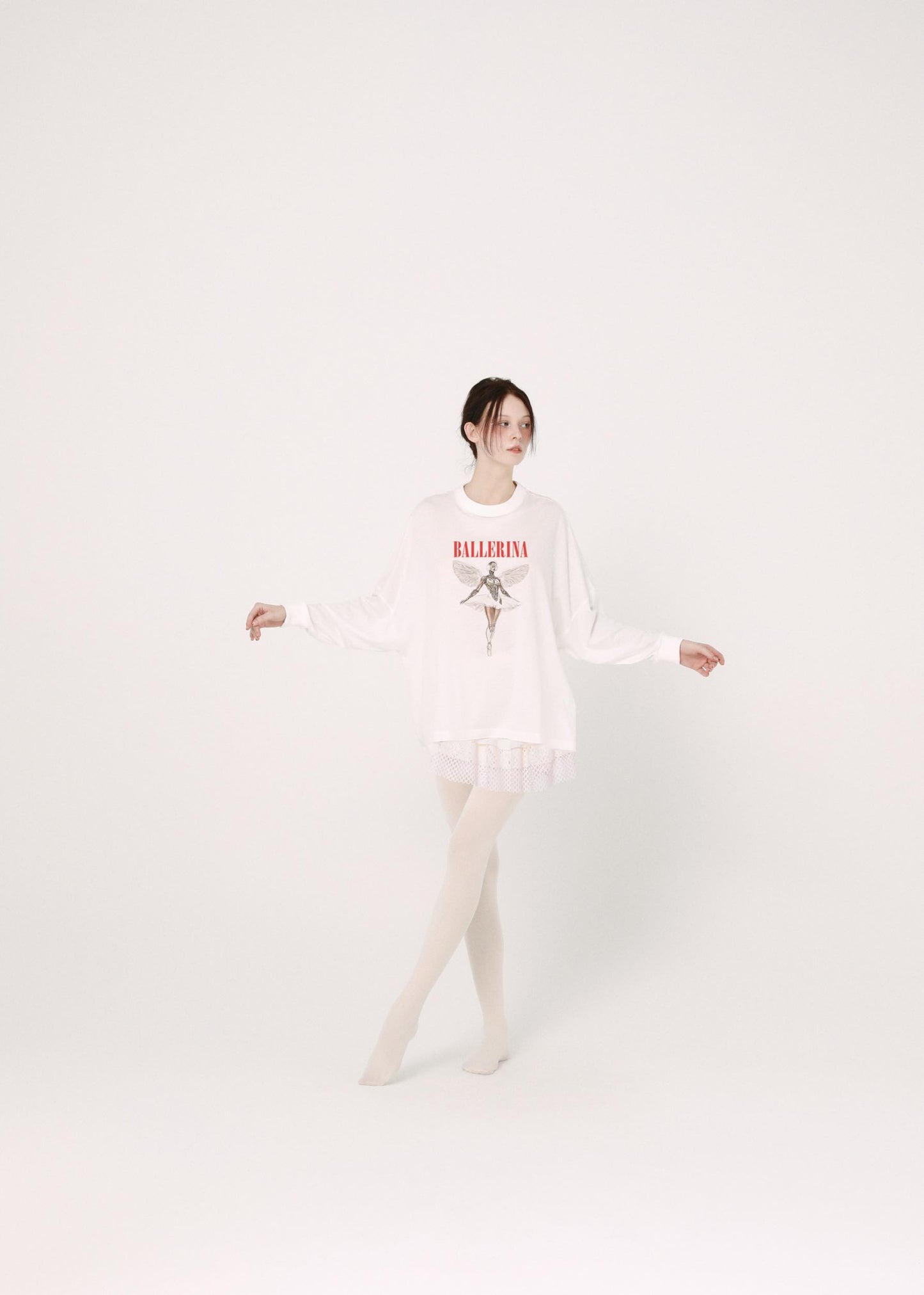 BEDSIDEDRAMA / Frill Collar and Wrap Tutu Skirt - WHITE
