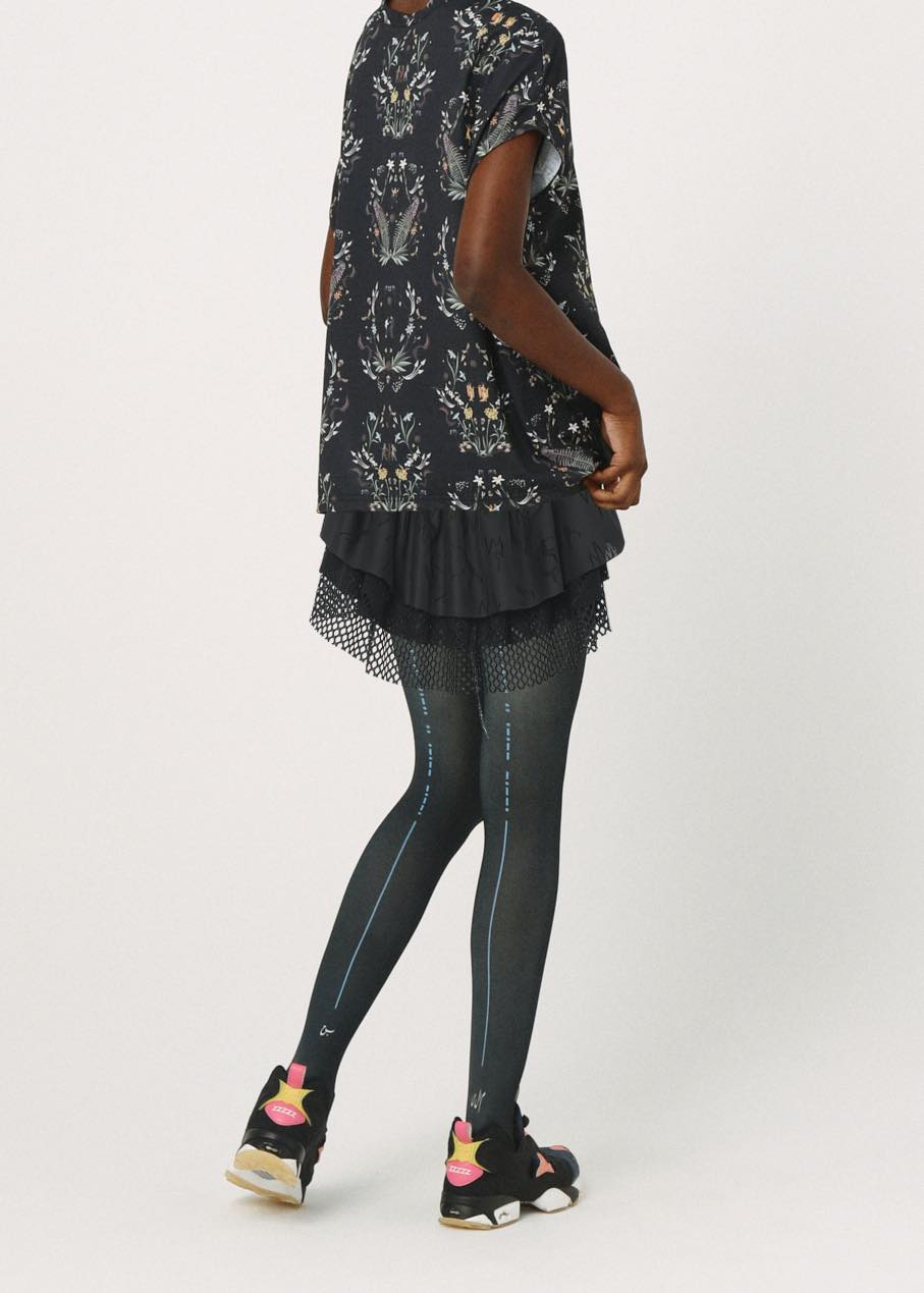 BEDSIDEDRAMA / Frill Collar and Wrap Tutu Skirt - BLACK