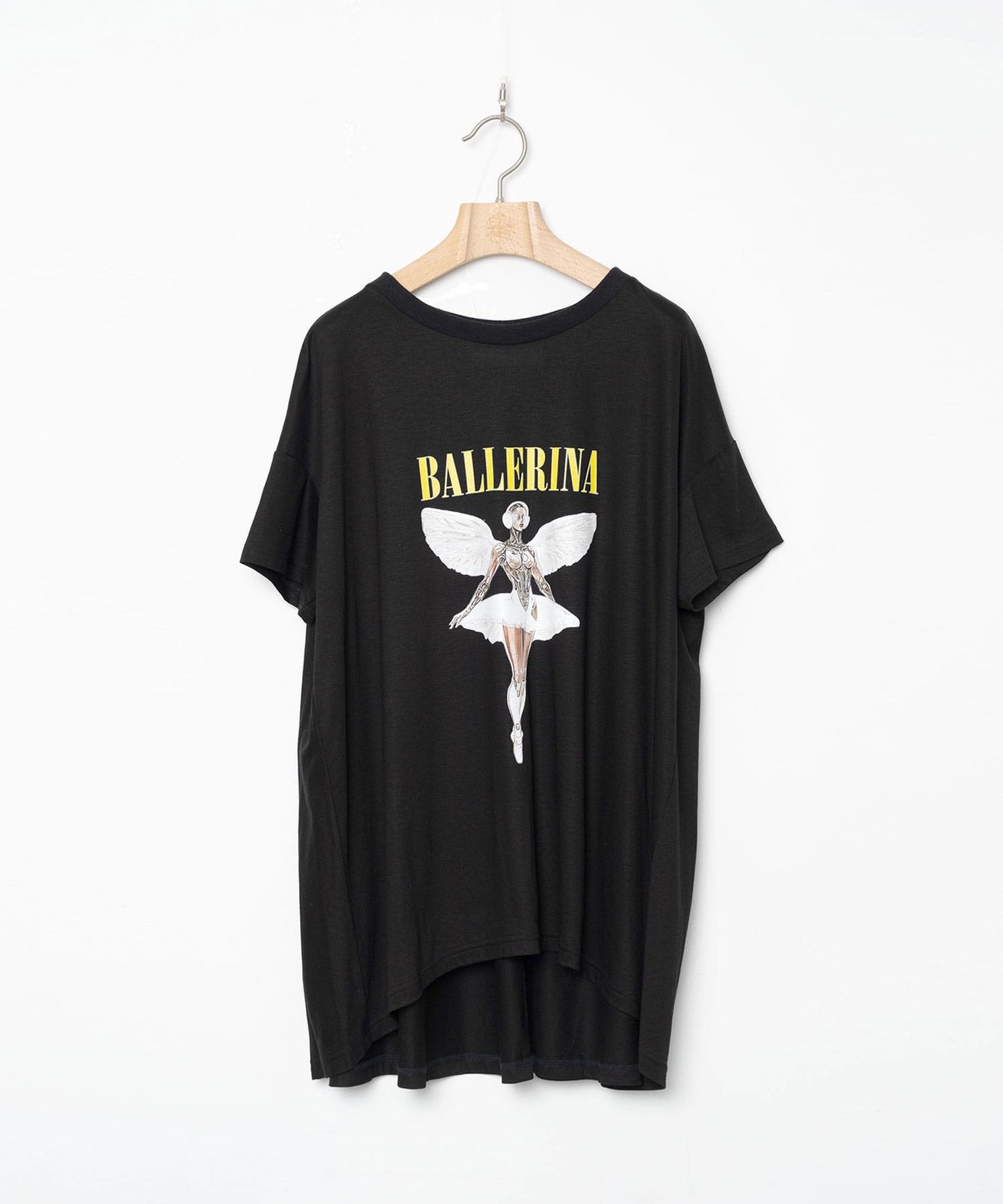BEDSIDEDRAMA / NEO BALLERINA Flare T-Shirt - BLACK