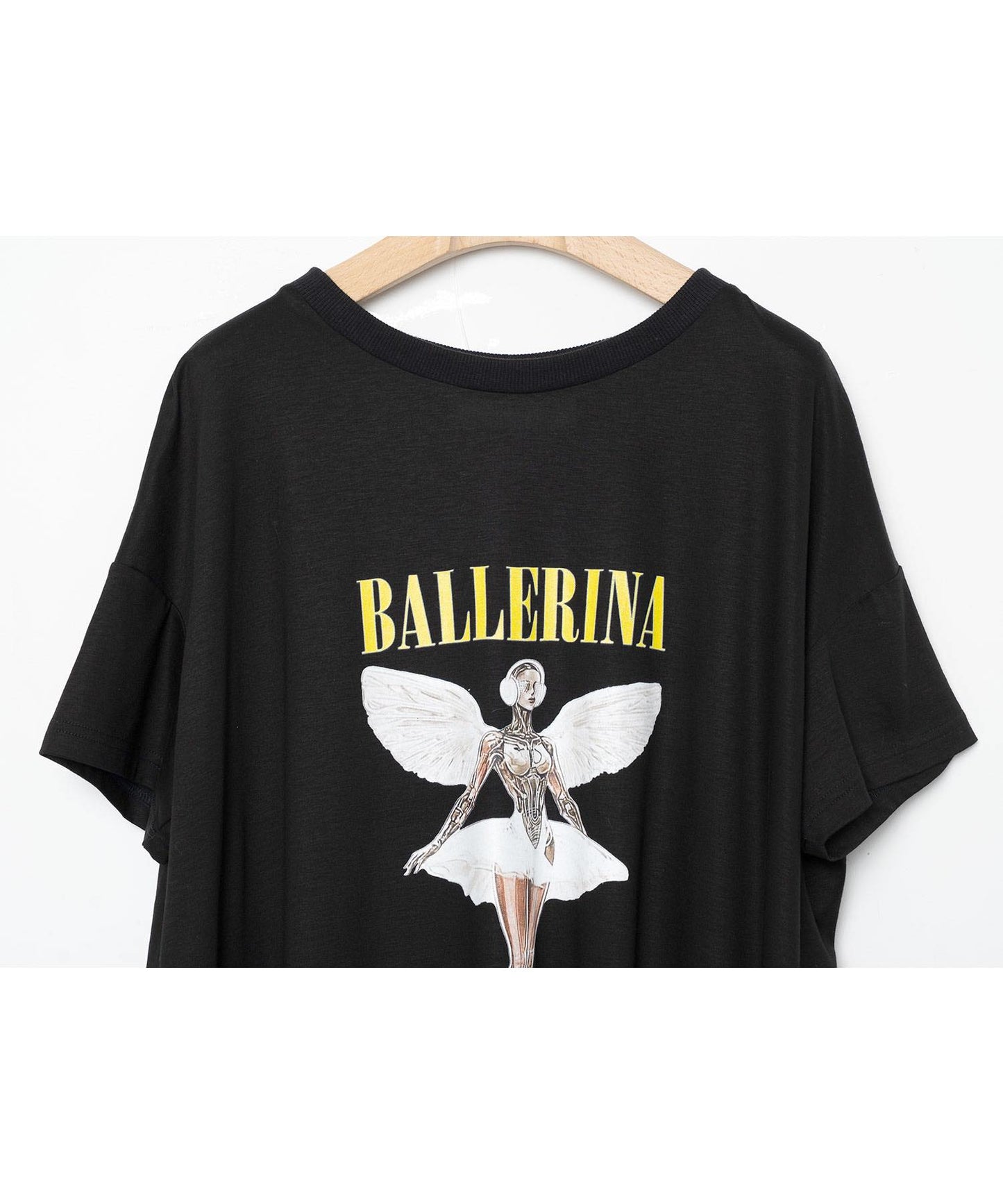 BEDSIDEDRAMA / NEO BALLERINA Flare T-Shirt - BLACK