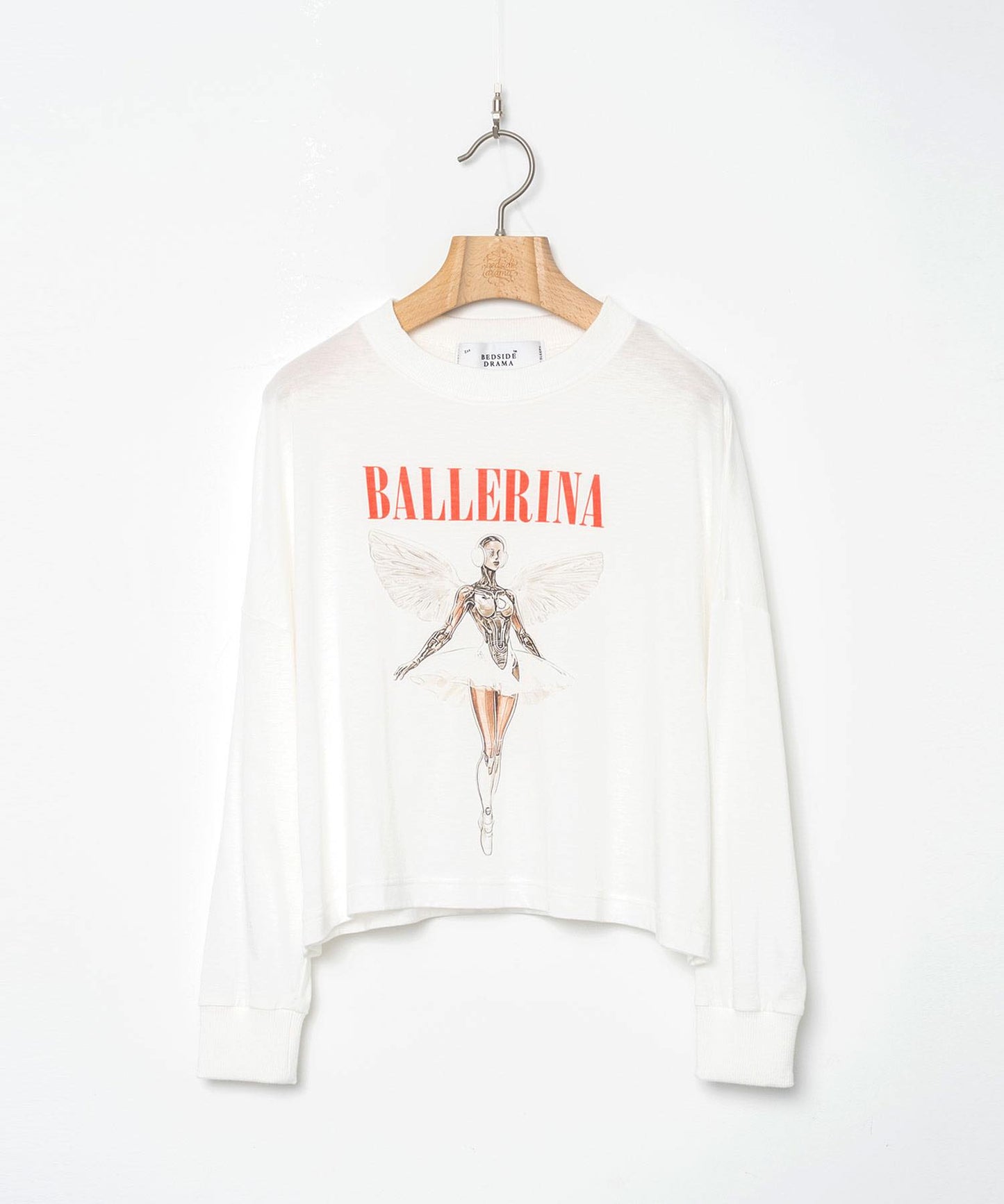 BEDSIDEDRAMA / NEO BALLERINA Wide L/S Tee - WHITE