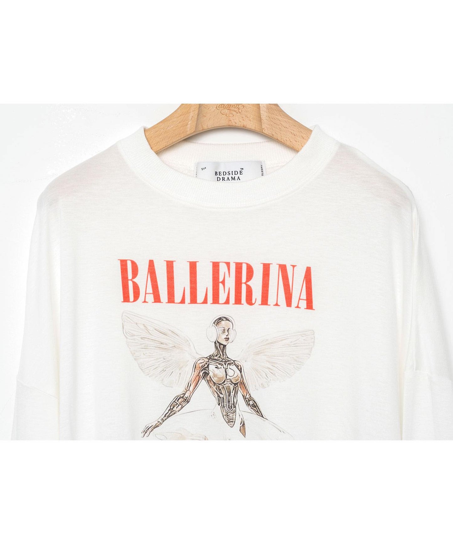 BEDSIDEDRAMA / NEO BALLERINA Wide L/S Tee - WHITE