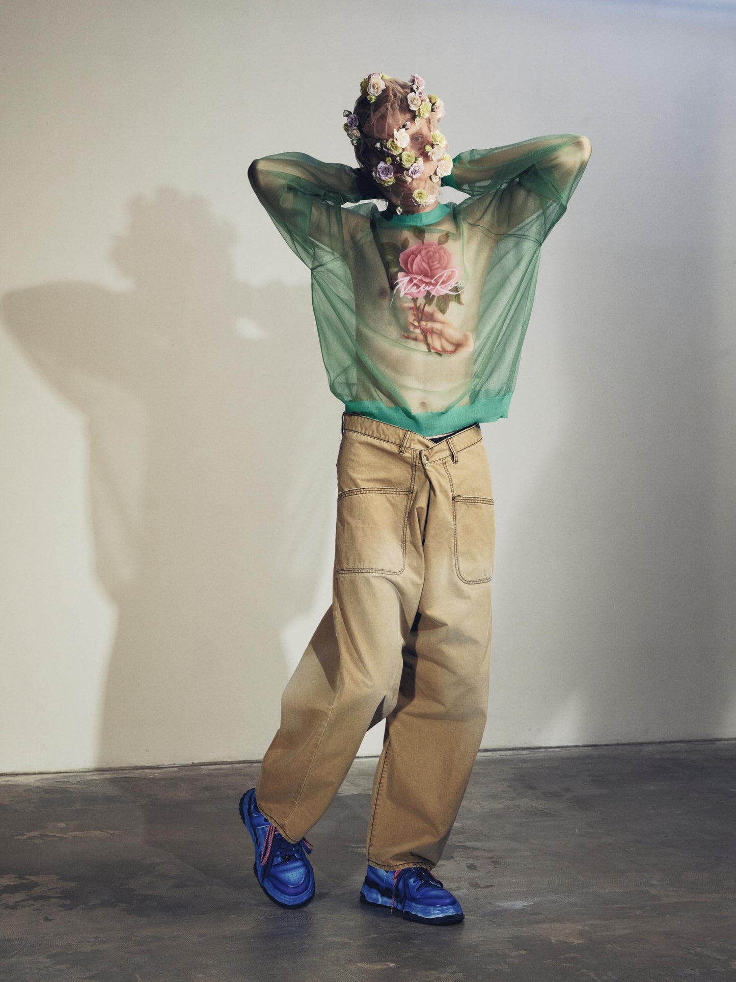 NewRose / Sheer Knit Pullover - PEAL GREEN