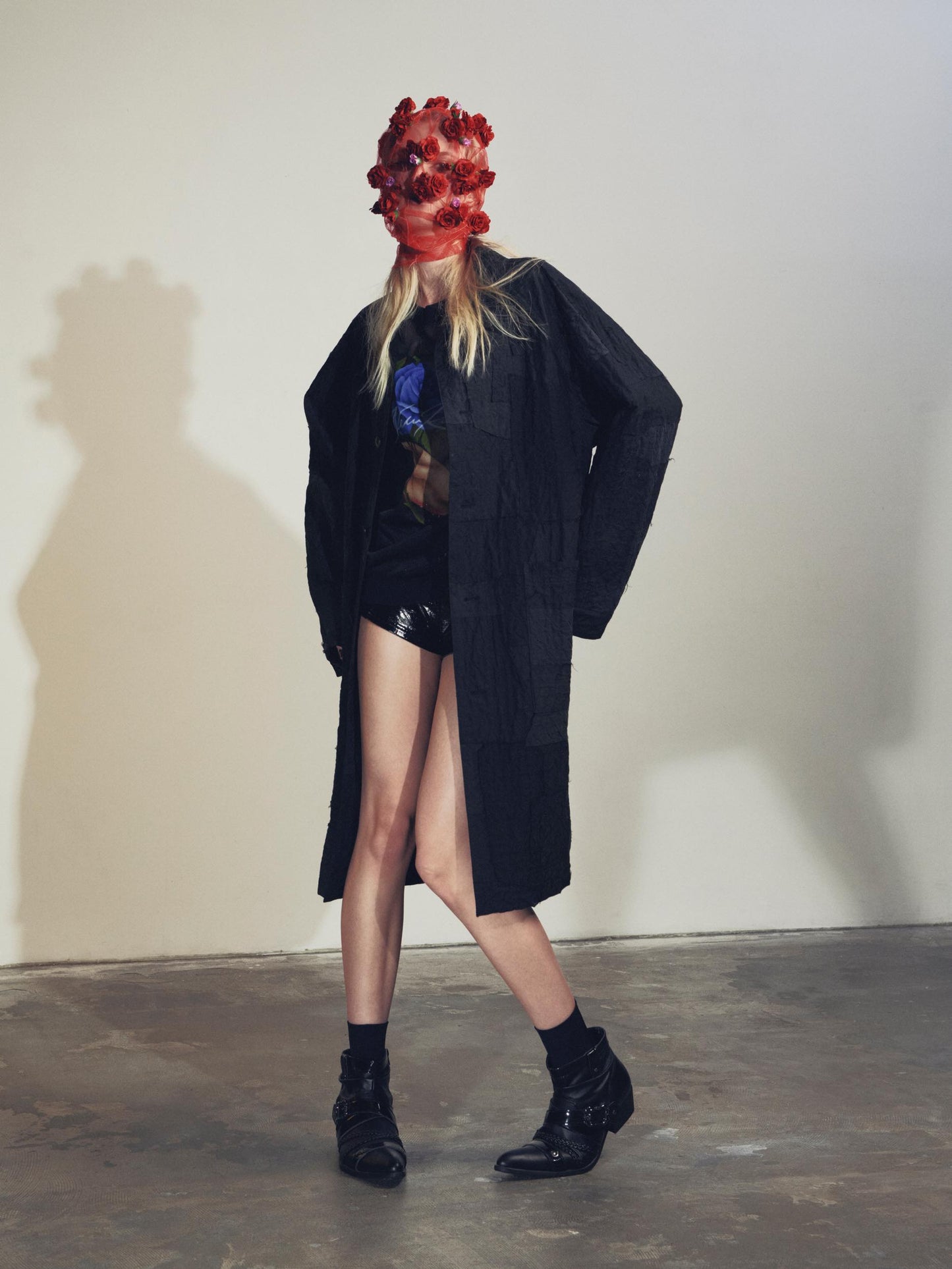 NewRose / Patchwork Quilt Raglan Sleeve Coat - FLOWER