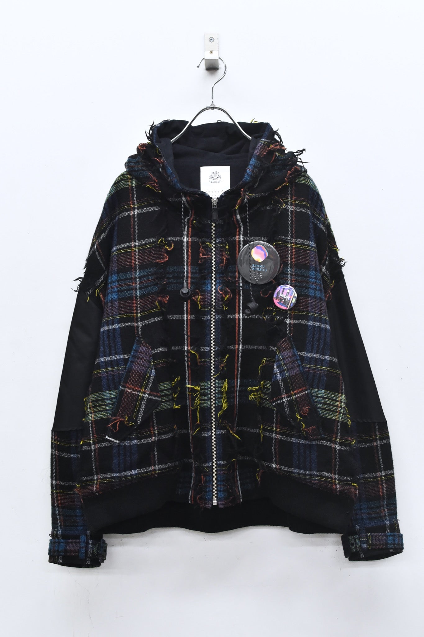 STOF / 先行予約 FRINGE WOOL MIX HOODED BLOUSON - BLACK