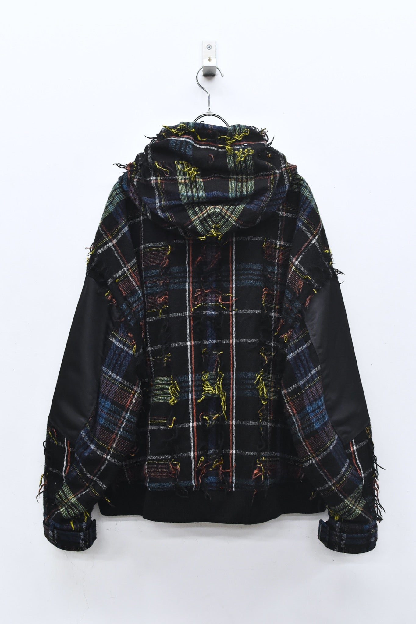 STOF / 先行予約 FRINGE WOOL MIX HOODED BLOUSON - BLACK