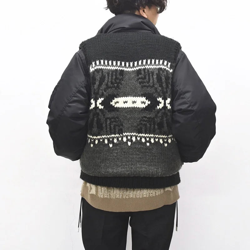 [予約販売] elephant TRIBAL fabrics / Hybrid Cowichan Blouson - BLACK