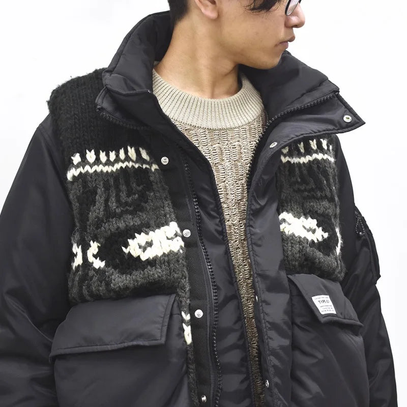 [予約販売] elephant TRIBAL fabrics / Hybrid Cowichan Blouson - BLACK
