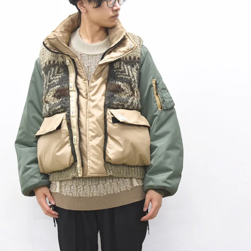 [予約販売] elephant TRIBAL fabrics / Hybrid Cowichan Blouson - BEIGE