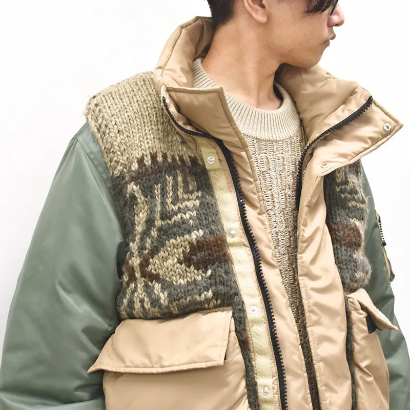 [予約販売] elephant TRIBAL fabrics / Hybrid Cowichan Blouson - BEIGE
