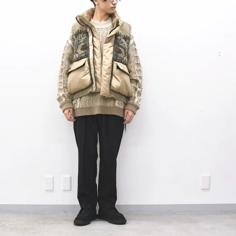 [予約販売] elephant TRIBAL fabrics / Hybrid Cowichan Blouson - BEIGE