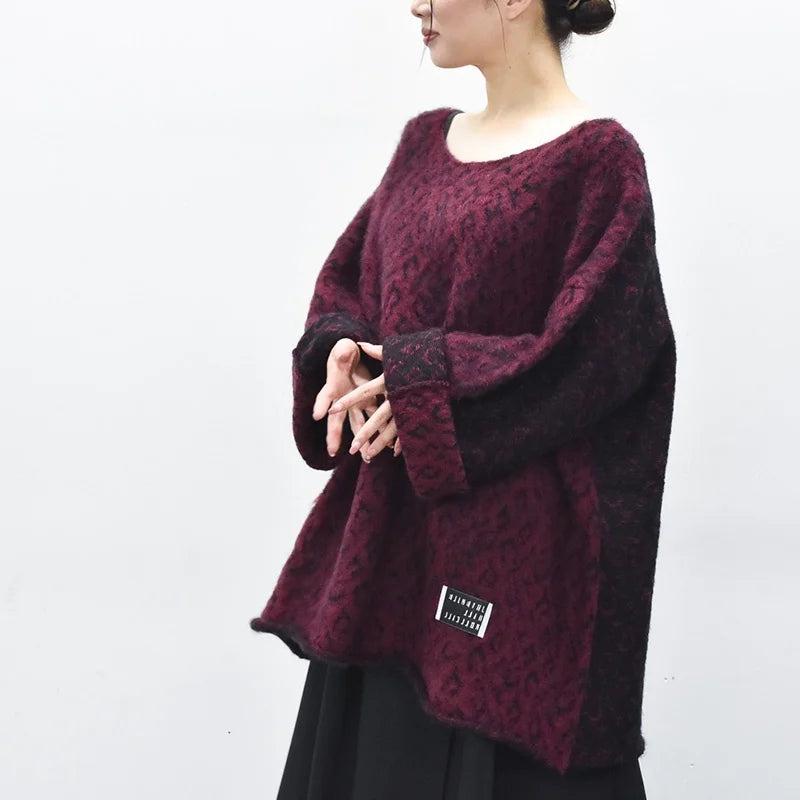 JUVENILE HALL ROLLCALL / 1956 KID MOHAIR LEO PULLOVER - DARK RED
