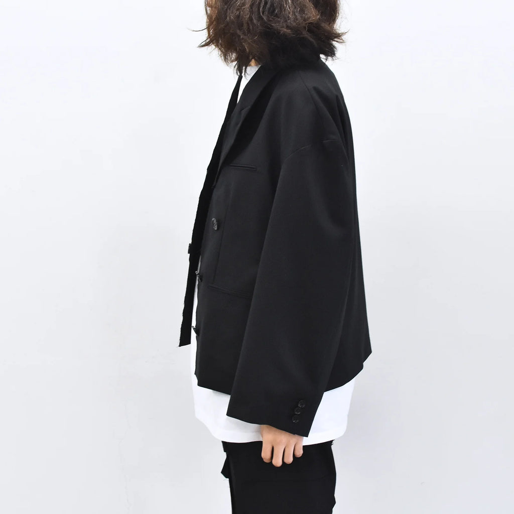THE JEAN PIERRE / Tear Off Double Jacket - BLACK
