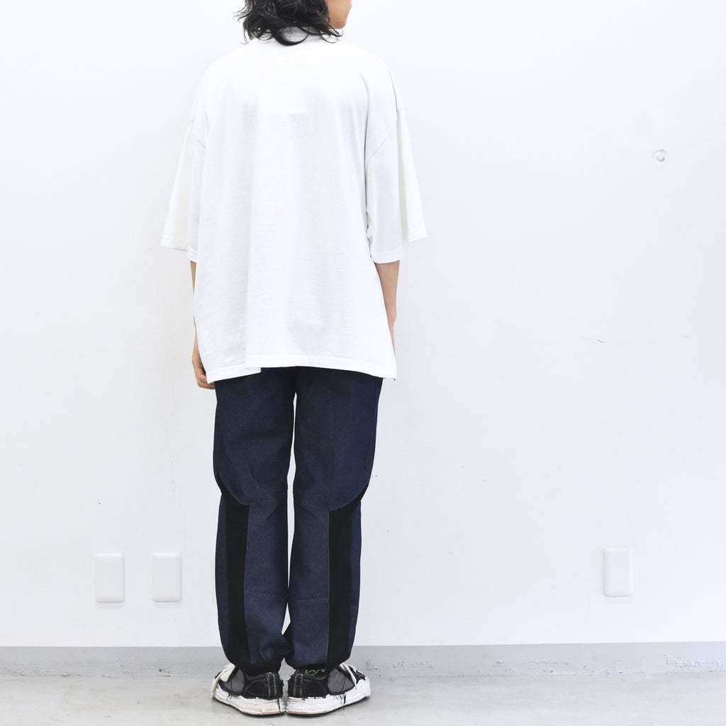BODYSONG. / SPEEDING MOTORCYCLE DENIM TROUSERS - BLACK