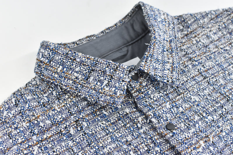 THE JEAN PIERRE / Dove Tweed Shirt - MELANGE BLUIE