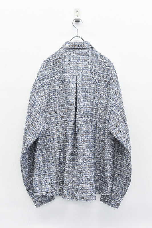 THE JEAN PIERRE / Dove Tweed Shirt - MELANGE BLUIE