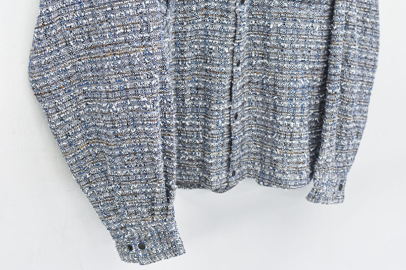 THE JEAN PIERRE / Dove Tweed Shirt - MELANGE BLUIE