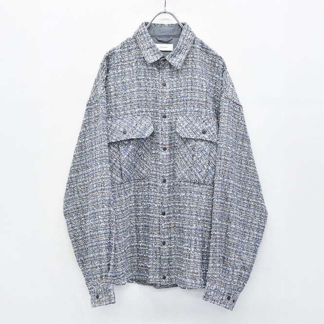 THE JEAN PIERRE / Dove Tweed Shirt - MELANGE BLUIE