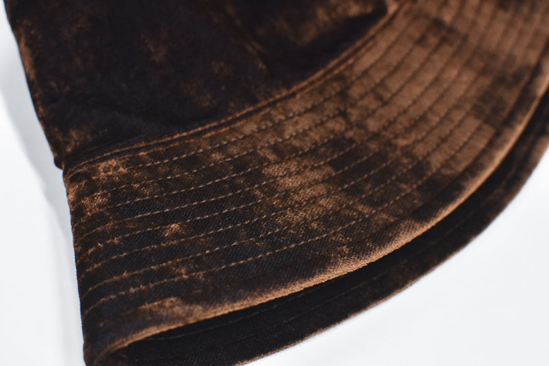 THE JEAN PIERRE / Chambray Velvet Bucket hat - PURPLE BROWN